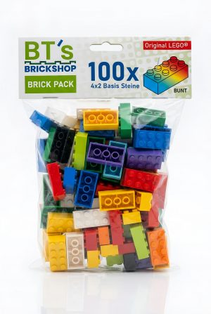 LEGO® Steine Bunt 2x4 Classic, 100 Stück - Einzelne bunte Bausteine in der Großpackung, für LEGO®| Basic Bricks (3001)