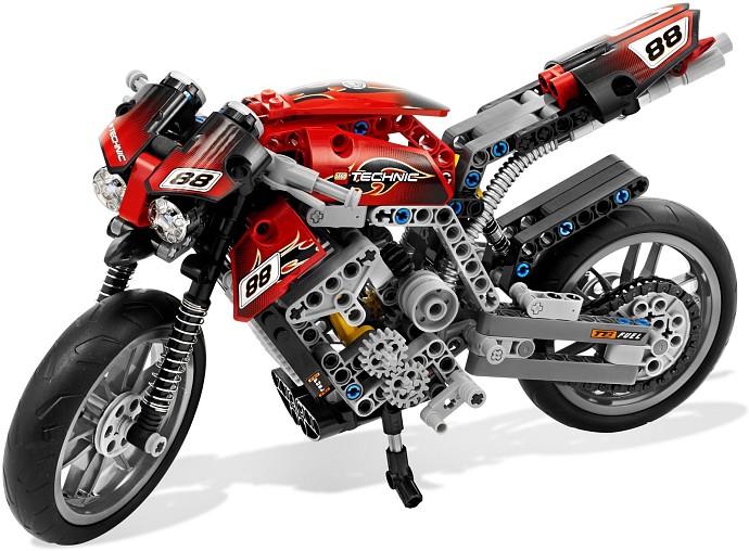 Lego Technic Motorrad rot