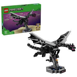 LEGO Minecraft Enderdrache 21595 – Drachenmodell mit Kurbel-Flügelmechanik auf Ständer