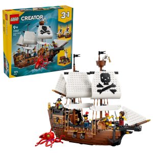 LEGO Piratenschiff 31387 Creator 3-in-1 mit Segeln, Kanonen und Piraten