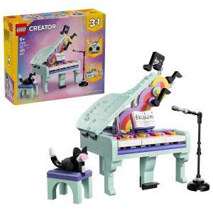 LEGO Deko-Klavier 31392 Creator 3-in-1 mit Katze, Klavierbank und Notenblatt