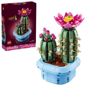 LEGO Blühender Kaktus 11509 – zwei Kakteen mit rosa Blüte im pastellblauen Topf