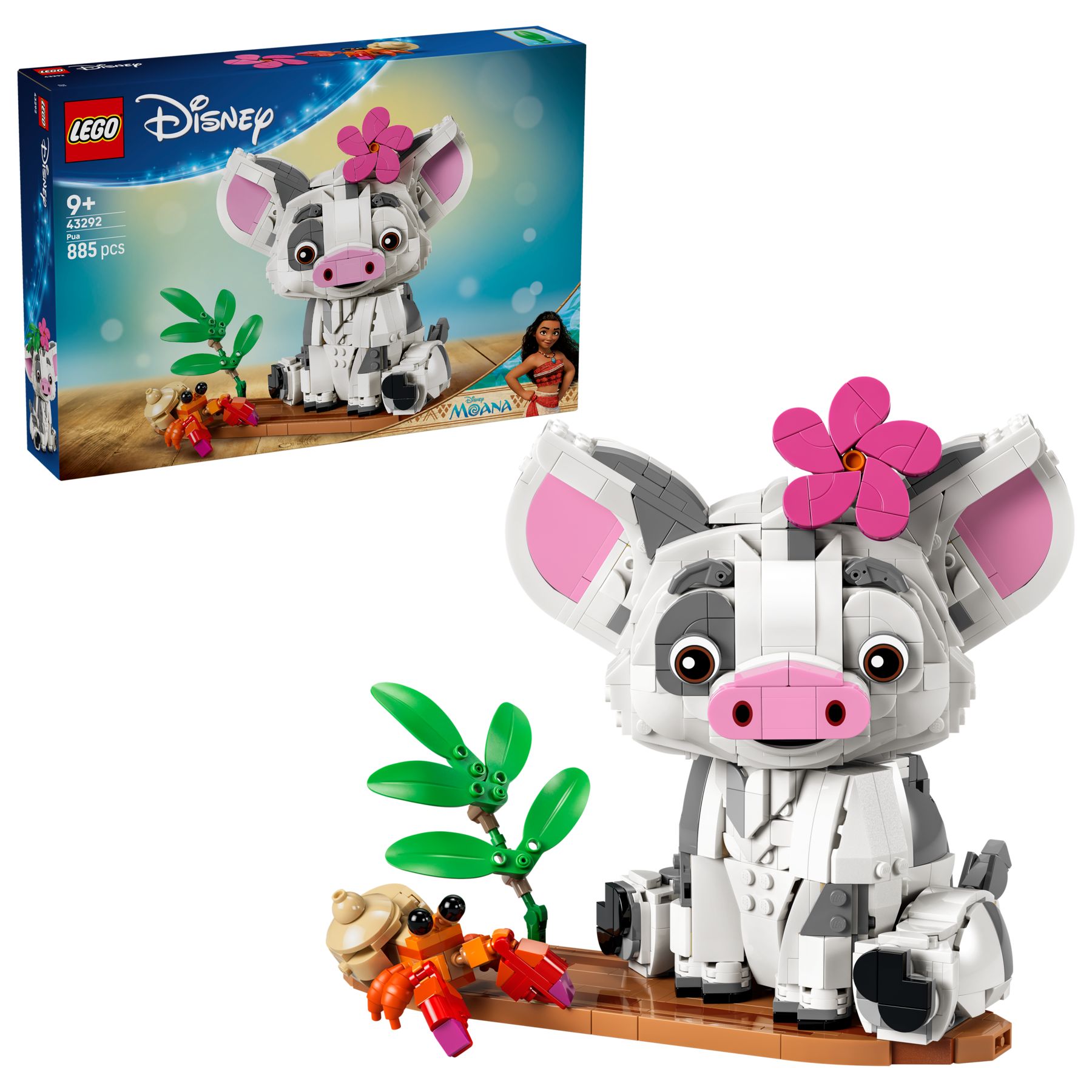 LEGO Disney Pua 43292 – Baumodell von Vaianas Schweinchen mit Blütenschmuck
