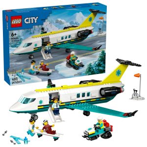 LEGO City Rettungsflugzeug 60465 mit aufklappbarem Rumpf und Schneemobil