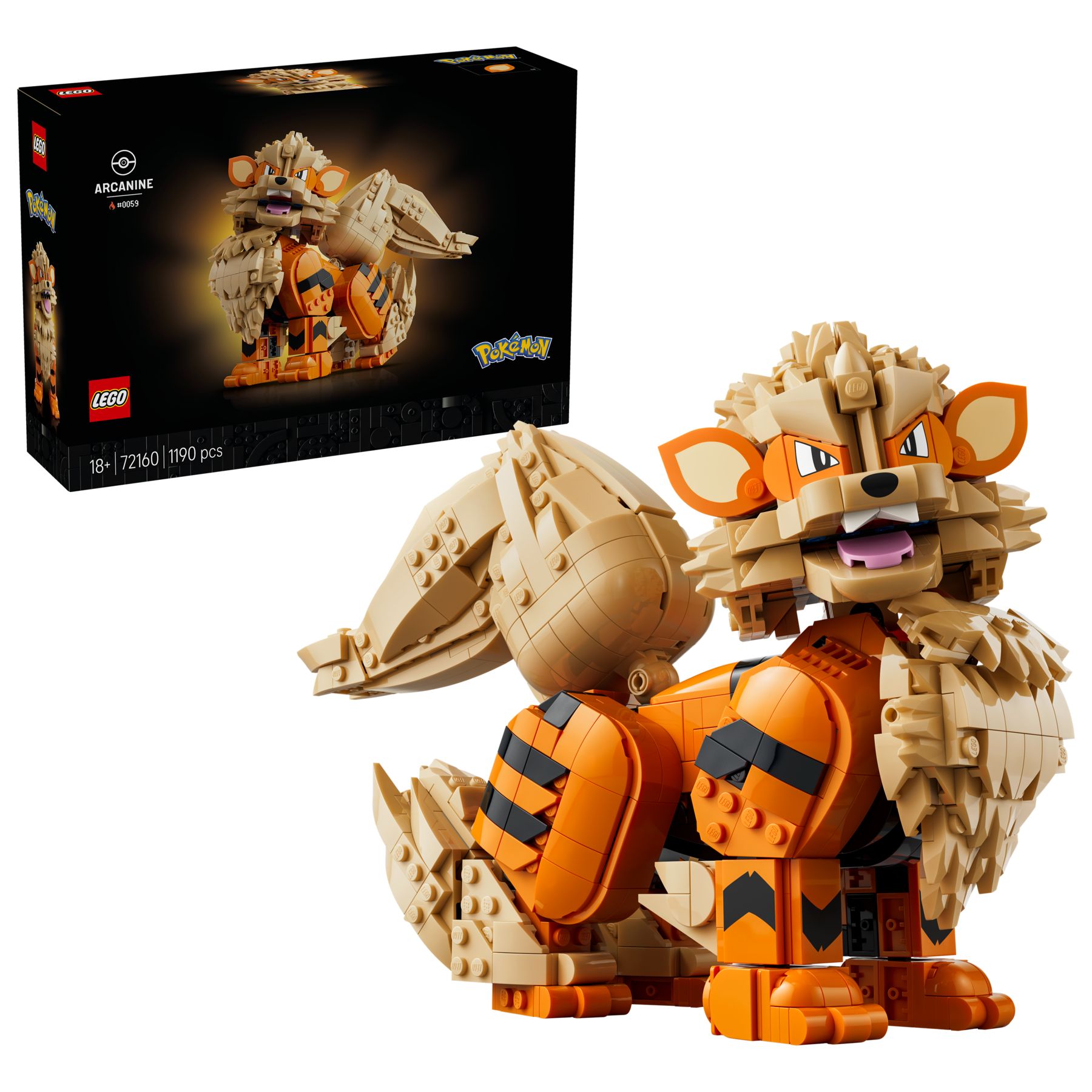 LEGO Pokémon 72160 Arkani – bewegliches Sammlermodell des Feuer-Pokémon Arkani