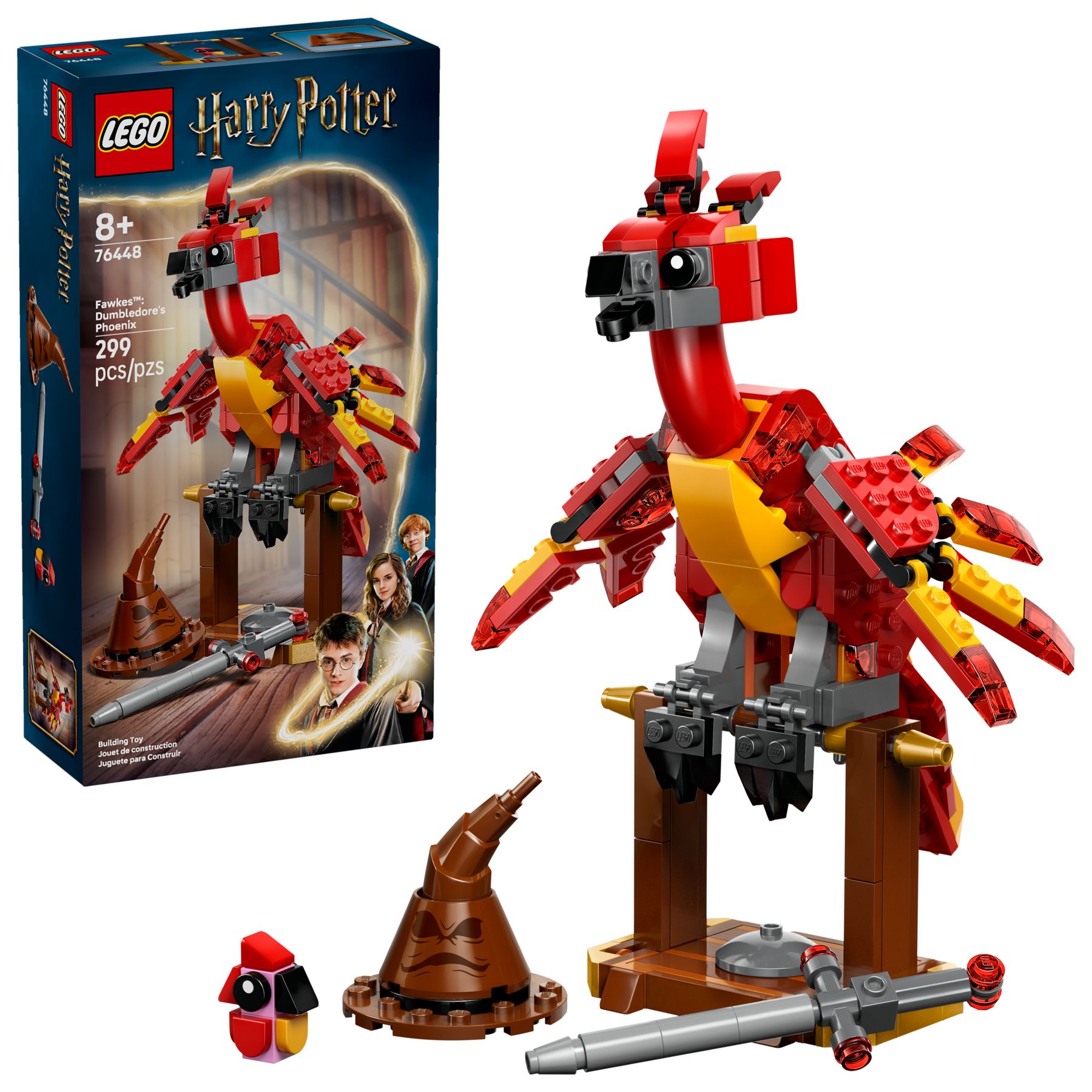 LEGO Fawkes 76448 – Dumbledores Phönix mit beweglichen Flügeln auf Sitzstange