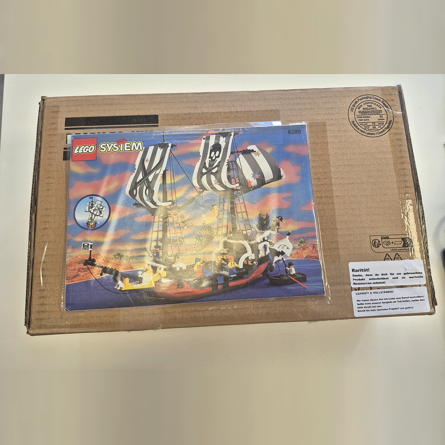 LEGO Piratenflaggschiff 6289 Second Life Set – Versandkarton mit Bauanleitung