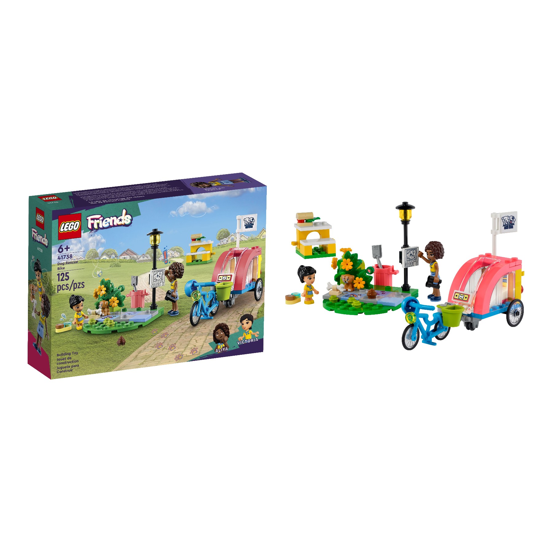 LEGO Friends Hunderettungsfahrrad 41738 mit Verpackung